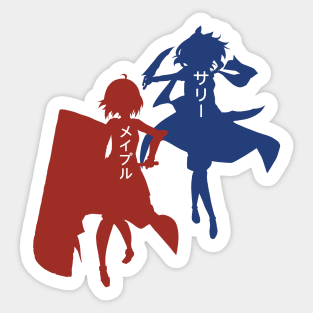 BOFURI Maple and Sally : Anime Characters Figure in Silhouette Design with Her Japanese Name Sticker